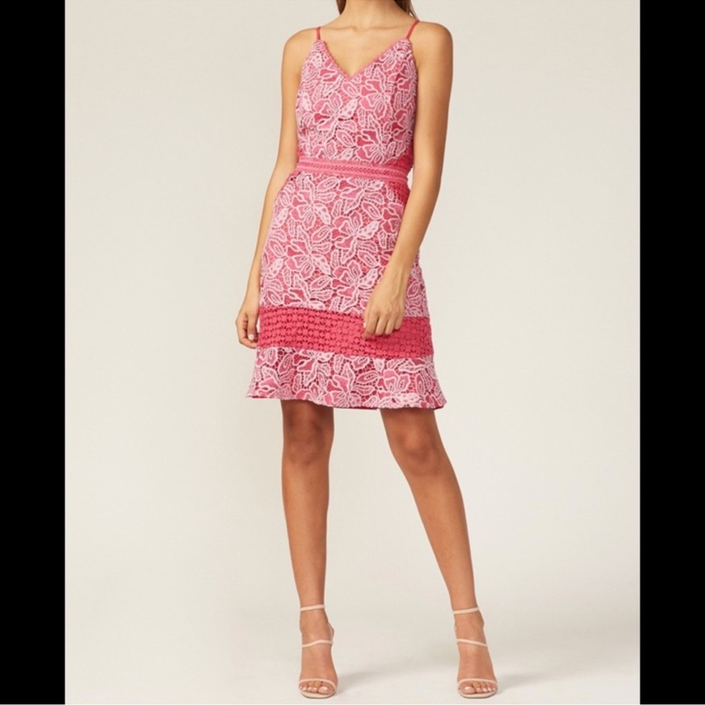 Adelyn Rae Pink and White Floral Mini Dress